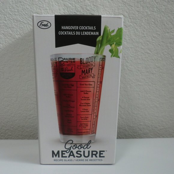 Cocktail Recipe Glass Fred Good Measure NIB - Picture 6 of 15